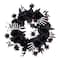 24" Bad to the Bone Black Flower & Skeleton Hand Halloween Pre-Lit LED Wreath